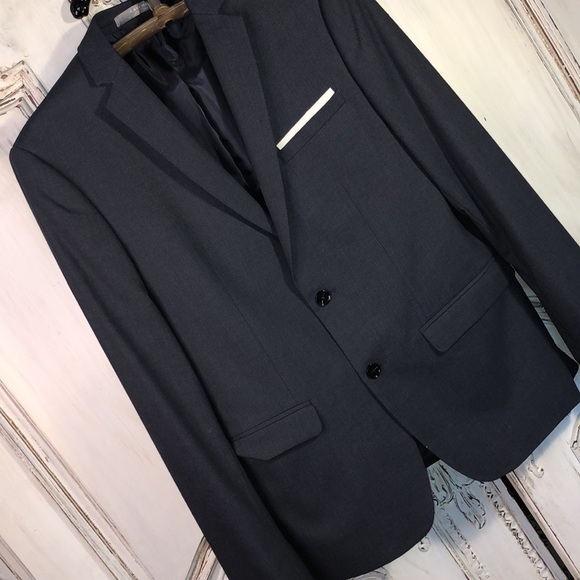 Zara Man Blue Two Button Front Closing Sport Coat with Built In Pocket Square - Picture 2 of 11